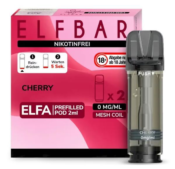 ElfBar Elfa Pod Cherry Zero/ 0mg. (2 Stk.)