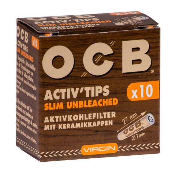 OCB Activ Tips Slim Unbleached 10er 7mm (10 Stück)