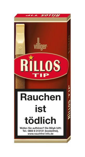 Villiger Zigarren/Zigarillos Rillos Tip Rot 211 (Schachtel á 5 Stück)