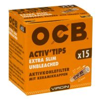 OCB Activ Tips Extra Slim Unbleached 15er 6mm (15 Stück)