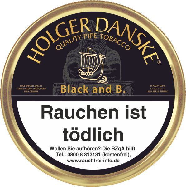 - Pfeifentabak Holger D. Black&B. Dose (Dose á 100 gr.)