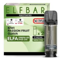 ElfBar Elfa Pod Kiwi Passion Fruit Guava Zero/ 0mg. (2 Stk.)