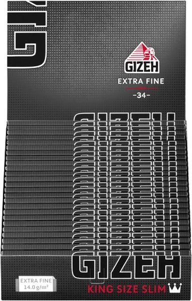 Pap. Gizeh Extra Fine KS Slim Black (25 x 34 Stk.)