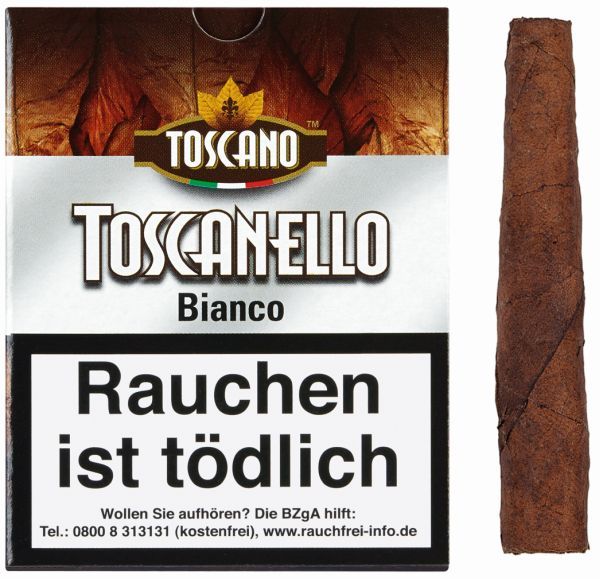 Toscano Zigarren/Zigarillos Toscanello Bianco / Grappa (Schachtel á 5 Stück)