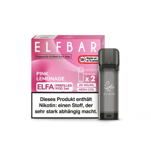 - ElfBar Elfa Pod Pink Lemonade 20mg. (2 Stk.)