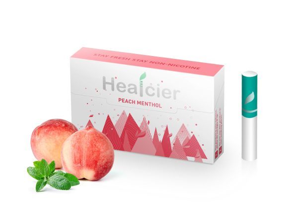 Healcier Pfeifentabak Healicier Peach Menthol ohne Nikotin Tee-Heatsticks (10x20 )