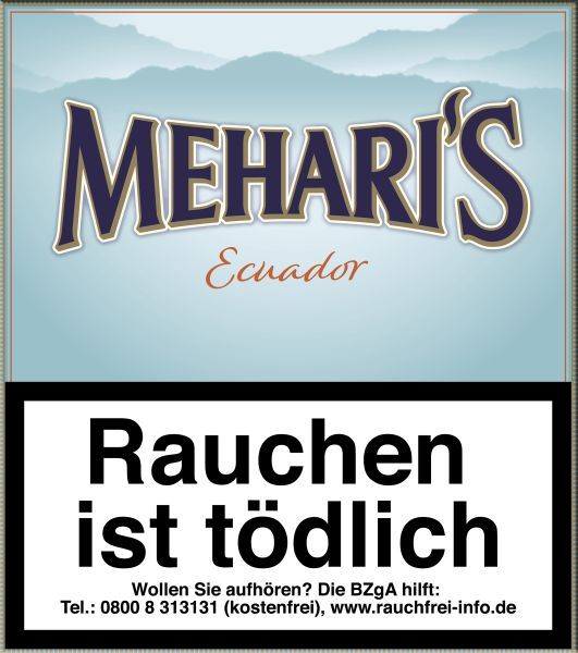 Meharis Zigarren/Zigarillos Ecuador Blau (Schachtel á 20 Stück)