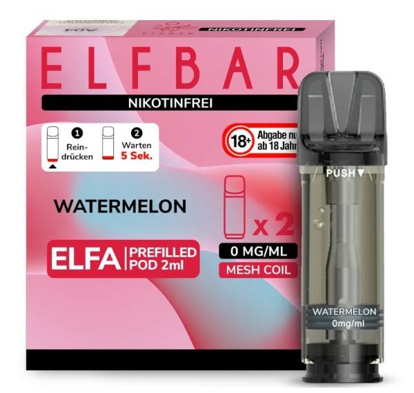 ElfBar Elfa Pod Watermelon Zero/ 0mg. (2 Stk.)