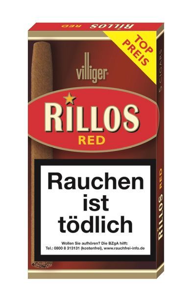 Villiger Zigarren/Zigarillos Rillos Red /Sweets (Schachtel á 5 Stück)